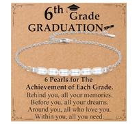 OAVOOK 5°, 6°, 8° grado, regalo di laurea per ragazze el 2026, braccialetti di laurea per figlia, nipote, 6th Grade Graduation Gift-Platinum, Rame, Non pietra preziosa