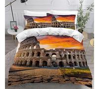 OAXACO Copripiumino Matrimoniale Roma Bambini Adulti Copripiumini set Colosseo di Biancheria da Letto Morbida Microfibra Stampe 3d Copripiumone 240x220 cm + 2 Federe 50x80 cm