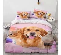 OAXACO Copripiumino Singolo 135x200 cm Cani Bambini Adulti Copripiumini Set Animale di Biancheria da Letto Morbida Microfibra Stampe 3d con 2 Federe 50x80 cm
