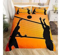 OAXACO Copripiumino Singolo 135x200 cm Pallavolo Bambini Adulti Copripiumini Set Sport di Biancheria da Letto Morbida Microfibra Stampe 3d con 2 Federe 50x80 cm