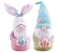 Oaxvou Gonks - Decorazioni a forma di gnomo pasquale, 2 pezzi, gnomi a forma di coniglietto, uova di Pasqua da tenere in mano, decorazioni per la casa, per bambole senza volto