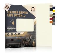 OAZ Patch Pelle Adesiva per Riparazioni, 21 x 28 cm-2pcs Toppa in Ecopelle Adesiva, Patch di Riparazione in Pelle, per Divani, Mobili, Sedili Auto, Giacca, Borsa in Pelle, Bianco avorio