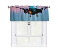 OAZCVBNN Aereo Nella Sera Luci Stampa Primavera Cucina Stanza Tende Elegante 137x45 Pollici Jacquard Tenda Trattamento Finestra