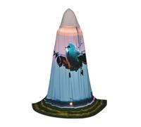 OAZCVBNN Aeroplano In The Evening Lights Stampa Carnevale Cappuccio Mantello Mantello Costume Cosplay Festival Stagionale Usura Mago Eventi