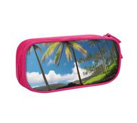 OAZCVBNN Astuccio con palma tropicale Hawaii, stampa spiaggia Hawaii, cancellini, penne, studenti, scuola, ufficio, uso multiplo, rosa, taglia unica, Set di zaini per la scuola