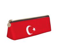 OAZCVBNN Astuccio in pelle con stampa bandiera della Turchia, elegante, per scuola, viaggi, organizzazione trucco, leggero
