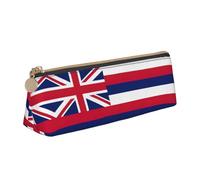 OAZCVBNN Astuccio in pelle con stampa bandiera delle Hawaii, elegante, per scuola, viaggi, organizzazione dei trucchi, leggero