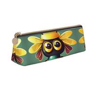 OAZCVBNN Astuccio in pelle con stampa di api in stile cartone animato, elegante, per scuola, viaggi, organizzazione trucco, leggero