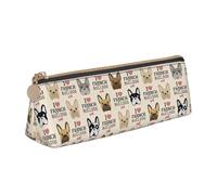 OAZCVBNN Astuccio in pelle con stampa di cane francese, elegante, per scuola, viaggi, organizzazione trucchi, leggero
