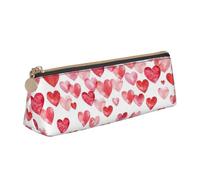 OAZCVBNN Astuccio in pelle con stampa di cuori rossi cadenti, elegante, per scuola, viaggi, organizzazione trucchi, leggero