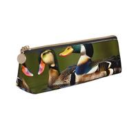 OAZCVBNN Astuccio in pelle con stampa di due anatre reali elegante, per scuola, viaggi, organizzazione trucchi, leggero