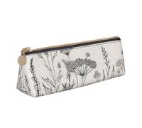 OAZCVBNN Astuccio in pelle con stampa floreale con erbe botaniche, elegante, per scuola, viaggi, organizzazione trucco, leggero