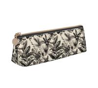 OAZCVBNN Astuccio in pelle con stampa floreale con erbe botaniche, elegante, per scuola, viaggi, organizzazione trucco, leggero