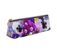OAZCVBNN Astuccio in pelle con stampa floreale viola, elegante, per scuola, viaggi, trucchi, organizzazione leggera