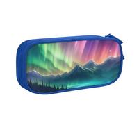 OAZCVBNN Astuccio per matite con stampa di luci del nord scure, per cancellare il trucco, penne, studenti, scuola, ufficio, multi-scena, Blu, taglia unica, Set di zaini per la scuola