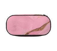 OAZCVBNN Astuccio portapenne leggero con stampa effetto marmo rosa per studenti e trucchi, da viaggio, per ragazzi e ragazze, Nero , Taglia unica, Organizer per borse