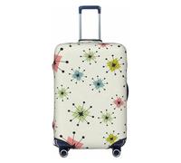 OAZCVBNN Atomic Stars Retro Pattern Print Unico Valigie Coperture da Viaggio con Elastico Anti Graffio Design, Nero , S