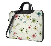 OAZCVBNN Atomic Stars Retro Pattern Print Versatile Laptop Bag Elegante Laptop Case Con Borsa Messenger Spalla Cartella Opzioni, Nero , 14 inch