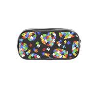 OAZCVBNN Autismo Consapevolezza Puzzle Pezzi Cuore Stampa Ragazzi Ragazze per Cancelleria Trasparente Organizzatore Cancelleria Trasparente Astuccio Forniture