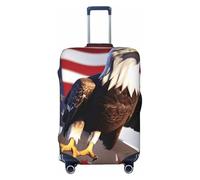 OAZCVBNN Bald Eagle con stampa bandiera americana unica copertura per bagagli da viaggio con design elastico antigraffio, Nero , L