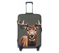 OAZCVBNN Beauty Deer Print Unique - Copertura per valigia da viaggio con design elastico antigraffio, Nero , L
