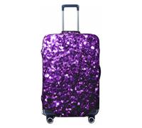 OAZCVBNN Bella copertura per valigie da viaggio con stampa glitter viola con design elastico antigraffio, Nero , S