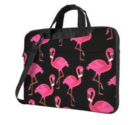OAZCVBNN Bella Rosa Fenicotteri Stampa Versatile Laptop Bag Elegante Laptop Case Con Messenger Spalla Valigetta Opzioni, Nero , 13 inch