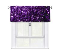 OAZCVBNN Bella viola glitter stampa primavera cucina camera tende eleganti 54x18 pollici jacquard trattamento finestra