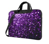 OAZCVBNN Bella Viola Glitter Stampa Versatile Laptop Bag Elegante Laptop Case Con Messenger Spalla Valigetta Opzioni, Nero , 13 inch