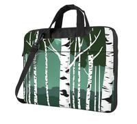 OAZCVBNN Betulla stampa alberi versatile borsa per laptop elegante custodia per laptop con opzioni di borsa a tracolla messenger, Nero , 13 inch