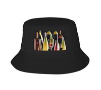OAZCVBNN Bicchieri da cocktail e bottiglie di vino stampa berretto pratico ed elegante cappello da pescatore per adulti cappelli leggeri traspiranti