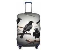 OAZCVBNN Black Crow Birds On A Branch Stampa Lavabile Valigia Universale Elastico Bagagli Protector Viaggio Manica Accessorio, Nero , XL, Bagaglio a mano