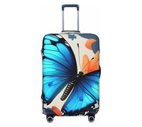 OAZCVBNN Blue Butterfly Print - Valigia elastica universale lavabile per valigia, accessorio da viaggio, Nero , M, Bagaglio a mano