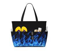 OAZCVBNN Blue Flame Print Borsa riutilizzabile elegante estate leggera vacanza picnic palestra campeggio uso versatile