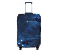 OAZCVBNN Blue Galaxy Print Unico Valigia Copre Viaggio Bagagli Copertura con Elastico Anti Graffio Design, Nero , S