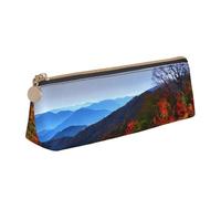 OAZCVBNN Blue Ridge Mountains, astuccio in pelle con stampa di montagne alla moda, per scuola, viaggi, organizzazione trucco, leggero