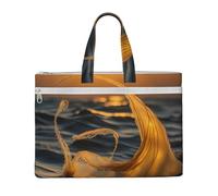 OAZCVBNN Borsa a secchiello in tela con stampa a coda di sirena di grande capacità, per ufficio, viaggi, shopping, organizer