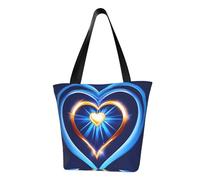OAZCVBNN Borsa a tracolla leggera da donna con stampa a cuore blu cielo alla moda casual borsa a tracolla Tote viaggio quotidiano