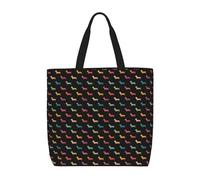 OAZCVBNN Borsa da viaggio ecologica con stampa di cani bassotto alla moda borsa da viaggio riutilizzabile leggera da lavoro casual per uso quotidiano