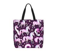 OAZCVBNN Borsa da viaggio ecologica con stampa di unicorni, elegante, riutilizzabile, leggera, da lavoro, casual, per uso quotidiano