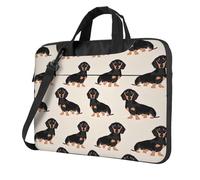 OAZCVBNN Borsa per computer portatile versatile con stampa di cane sveglio Custodia elegante per laptop con opzioni a tracolla messenger, Nero , 14 inch