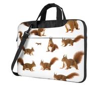 OAZCVBNN Borsa per computer portatile versatile con stampa scoiattolo carino custodia elegante per laptop con opzioni di cartella a tracolla messenger, Nero , 15.6 inch