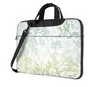 OAZCVBNN Borsa per laptop versatile con stampa di alghe marine verde mare elegante custodia per laptop con opzioni di cartella a tracolla messenger, Nero , 14 inch