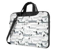 OAZCVBNN Borsa per laptop versatile con stampa di cane bassotto carino custodia elegante per laptop con opzioni di cartella a tracolla messenger, Nero , 13 inch