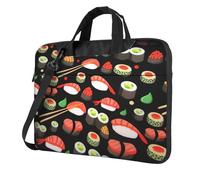 OAZCVBNN Borsa per laptop versatile con stampa di gamberetti sushi giapponese Custodia per laptop elegante con opzioni di cartella a tracolla messenger, Nero , 15.6 inch