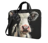 OAZCVBNN Borsa per laptop versatile con stampa mucca carina custodia elegante per laptop con opzioni a tracolla messenger, Nero , 15.6 inch