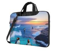 OAZCVBNN Borsa per laptop versatile con stampa pinguino e mare Custodia elegante per laptop con opzioni di cartella a tracolla a tracolla, Nero , 13 inch