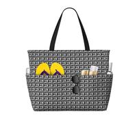 OAZCVBNN Borsa riutilizzabile con stampa di cavalli neri e bianchi, elegante, leggera, per vacanze, picnic, palestra, campeggio, uso versatile