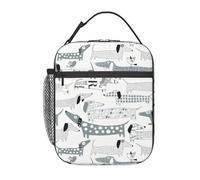 OAZCVBNN Borsa termica per il pranzo con stampa di un simpatico bassotto, pratica borsa termica riutilizzabile, per lavoro, picnic, attività all'aperto