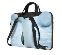 OAZCVBNN Borsa versatile per computer portatile con stampa pinguino Custodia elegante per laptop con opzioni a tracolla messenger, Nero , 14 inch